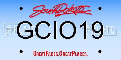 GCIO19 South Dakota License Plate