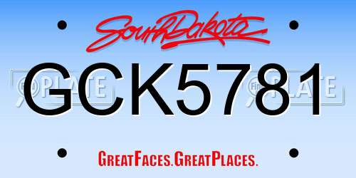 GCK5781 South Dakota License Plate