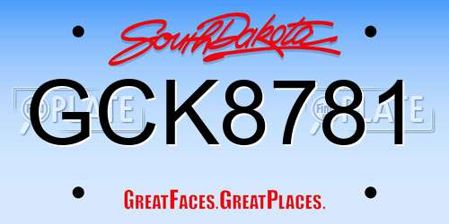 GCK8781 South Dakota License Plate