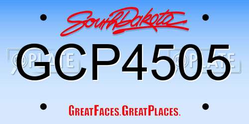 GCP4505 South Dakota License Plate