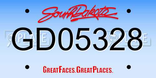 GD05328 South Dakota License Plate