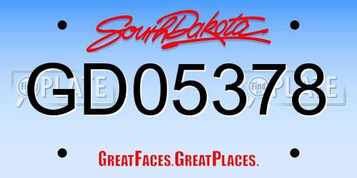 GD05378 South Dakota License Plate