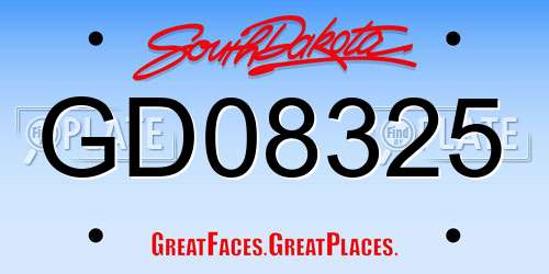 GD08325 South Dakota License Plate