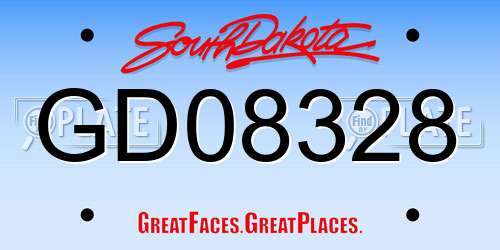 GD08328 South Dakota License Plate