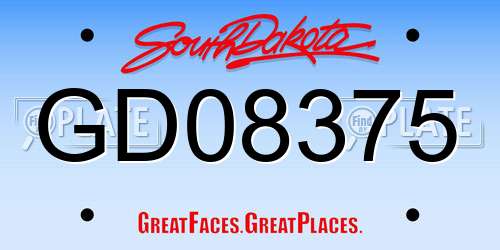 GD08375 South Dakota License Plate