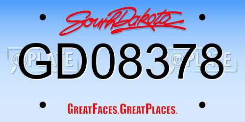 GD08378 South Dakota License Plate