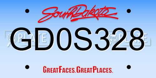 GD0S328 South Dakota License Plate