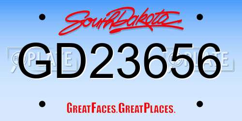 GD23656 South Dakota License Plate