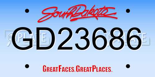 GD23686 South Dakota License Plate