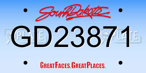 GD23871 South Dakota License Plate