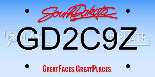GD2C9Z South Dakota License Plate