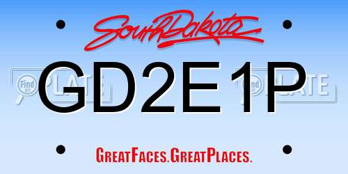 GD2E1P South Dakota License Plate