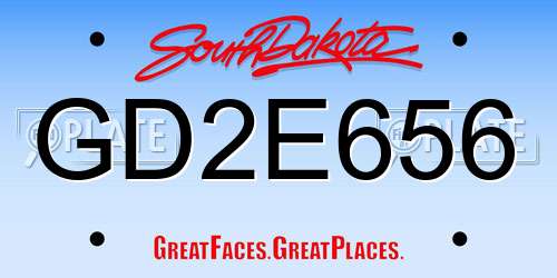 GD2E656 South Dakota License Plate