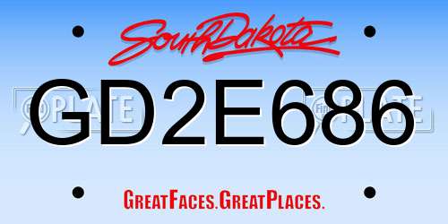 GD2E686 South Dakota License Plate