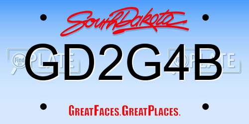 GD2G4B South Dakota License Plate