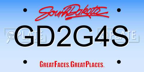 GD2G4S South Dakota License Plate