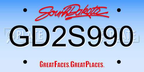 GD2S990 South Dakota License Plate