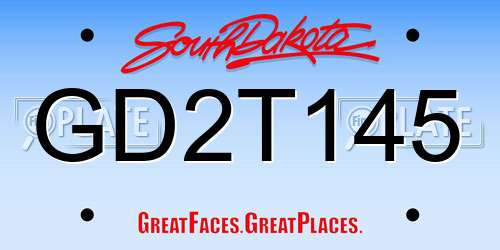 GD2T145 South Dakota License Plate