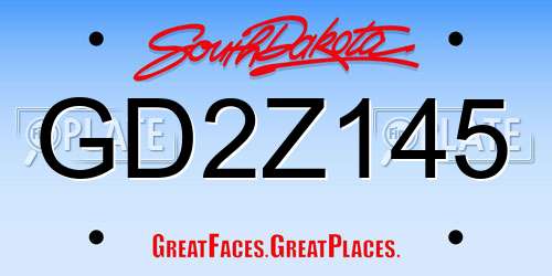 GD2Z145 South Dakota License Plate