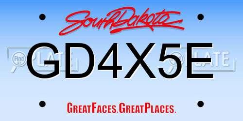 GD4X5E South Dakota License Plate