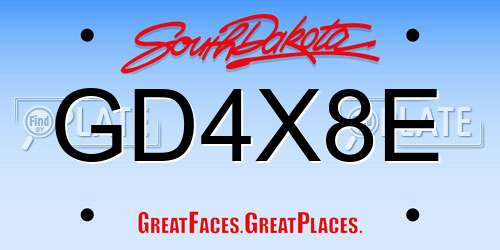 GD4X8E South Dakota License Plate