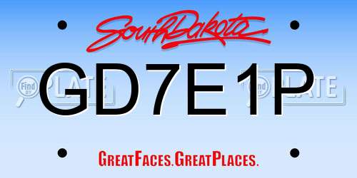 GD7E1P South Dakota License Plate