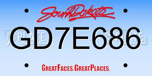 GD7E686 South Dakota License Plate