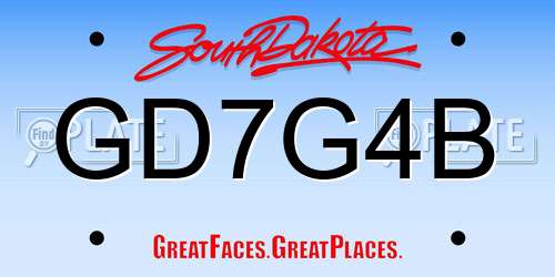 GD7G4B South Dakota License Plate