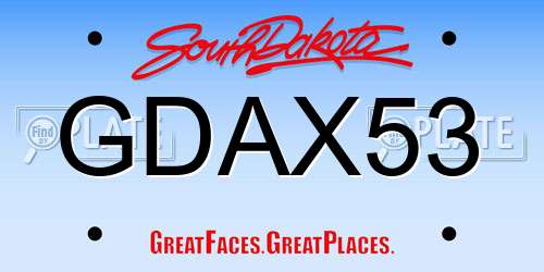 GDAX53 South Dakota License Plate