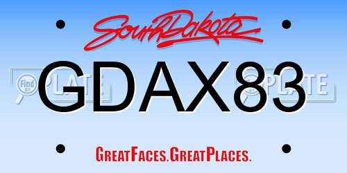 GDAX83 South Dakota License Plate