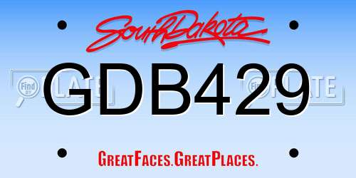 GDB429 South Dakota License Plate