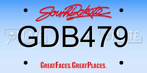 GDB479 South Dakota License Plate