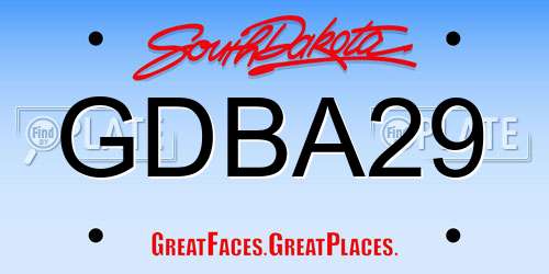 GDBA29 South Dakota License Plate