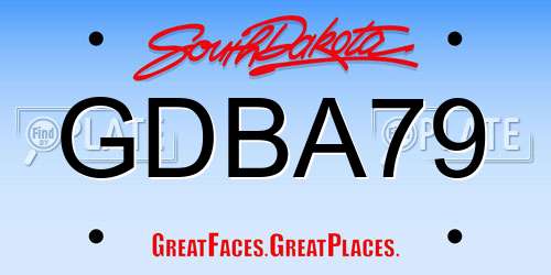 GDBA79 South Dakota License Plate