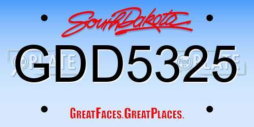 GDD5325 South Dakota License Plate