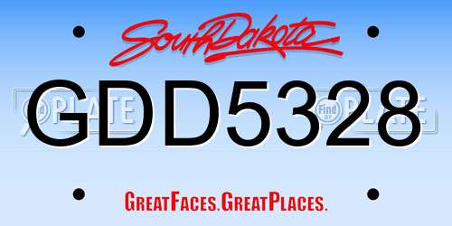 GDD5328 South Dakota License Plate