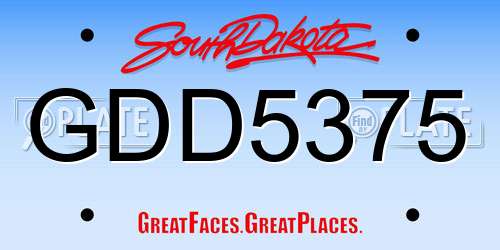 GDD5375 South Dakota License Plate
