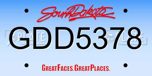GDD5378 South Dakota License Plate