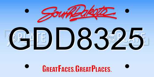 GDD8325 South Dakota License Plate