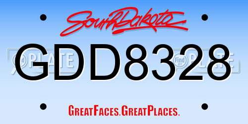 GDD8328 South Dakota License Plate