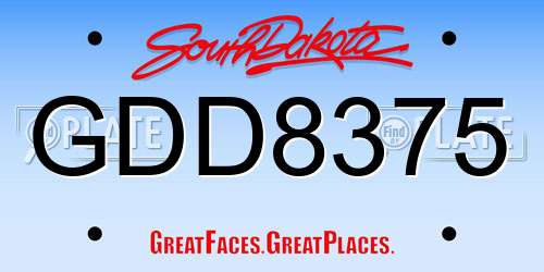 GDD8375 South Dakota License Plate