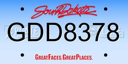GDD8378 South Dakota License Plate