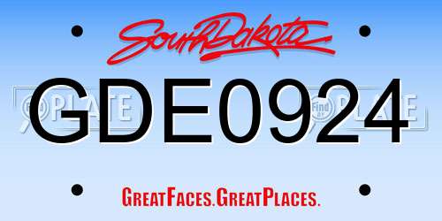 GDE0924 South Dakota License Plate