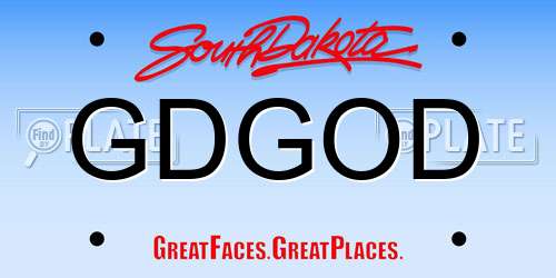 GDGOD South Dakota License Plate