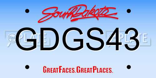 GDGS43 South Dakota License Plate