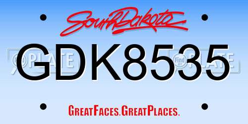 GDK8535 South Dakota License Plate