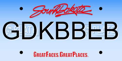GDKBBEB South Dakota License Plate