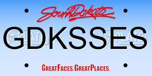 GDKSSES South Dakota License Plate