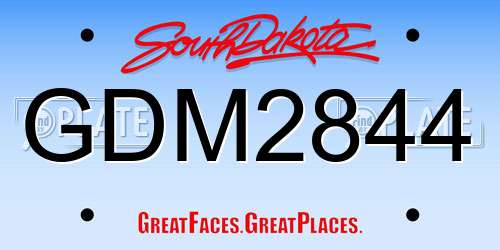 GDM2844 South Dakota License Plate