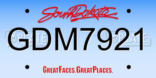 GDM7921 South Dakota License Plate